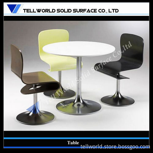 Round Marble Top Stainless Table Leg Pub Bar Table, Night Club Table and Chairs